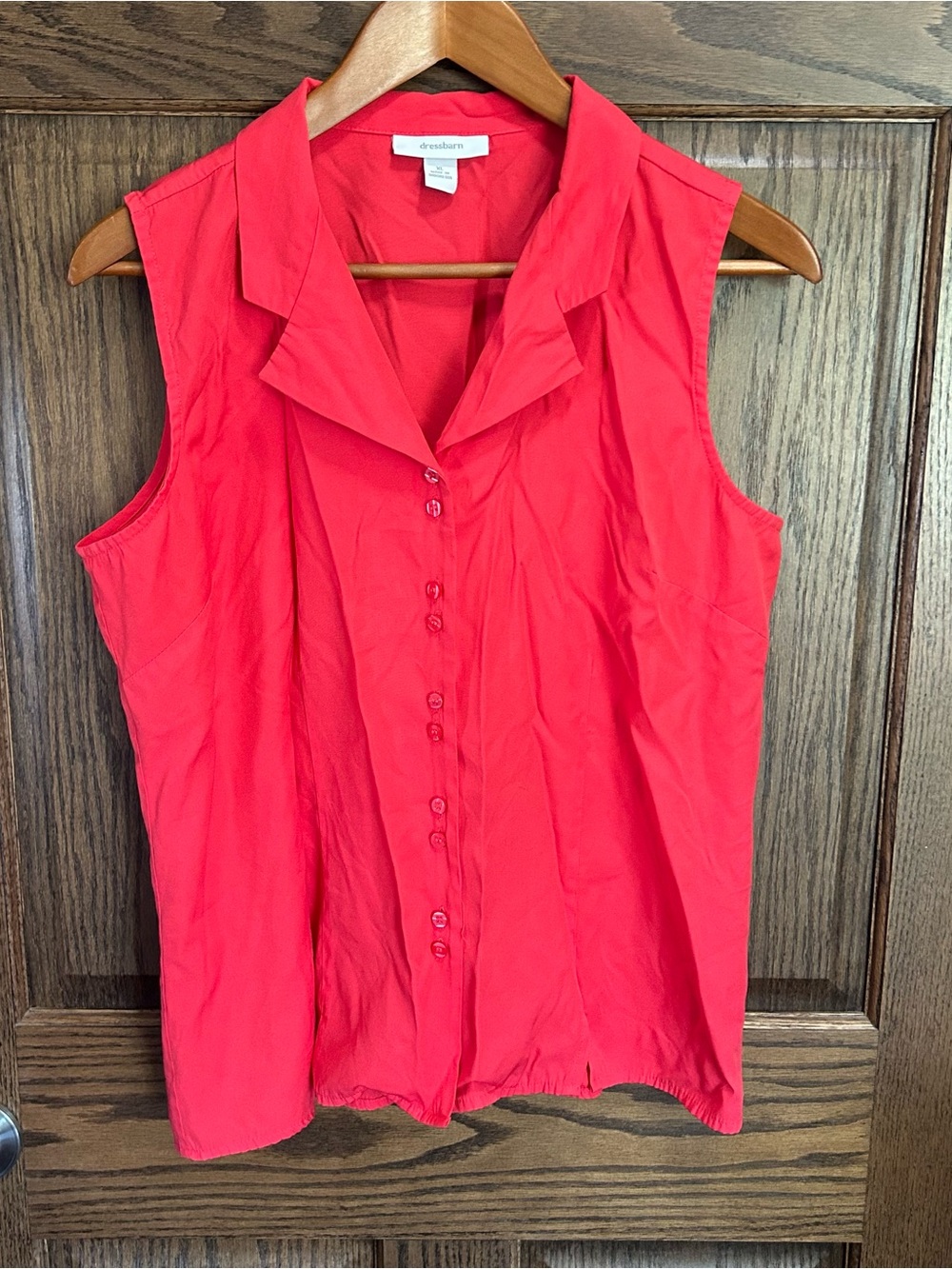 dressbarn Coral Sleeveless Button-Front Blouse